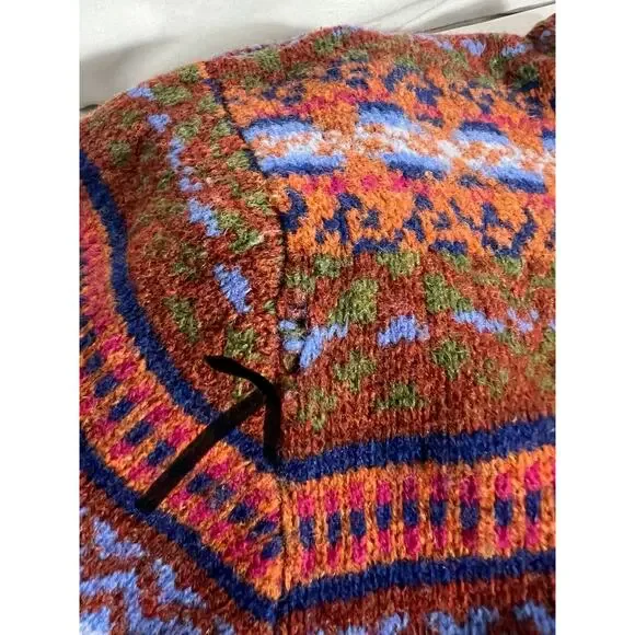 Vintage Eddie Bauer Button Up Cardigan Sweater Sz Large 100% Lambs Wool - Picture 8 of 9